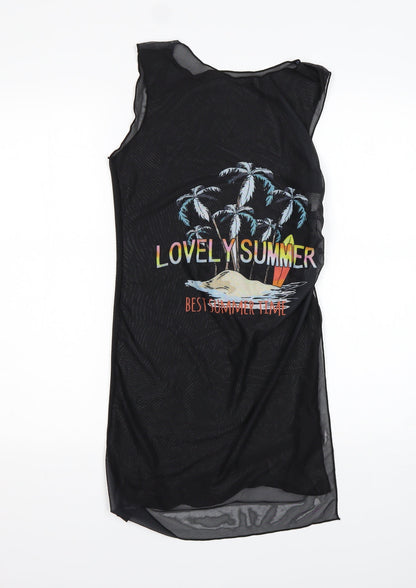 SheIn Girls Black  Polyester Tank Dress  Size 12 Years  Round Neck