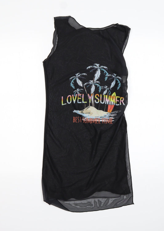 SheIn Girls Black  Polyester Tank Dress  Size 12 Years  Round Neck