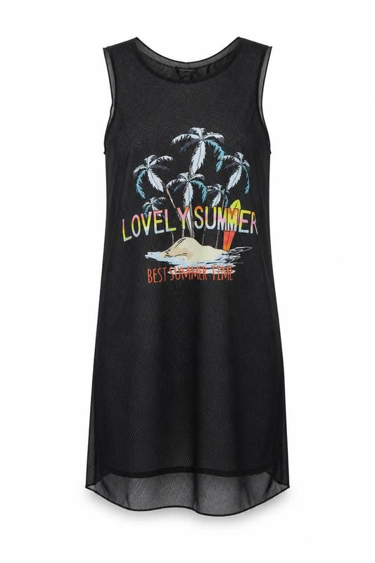 SheIn Girls Black  Polyester Tank Dress  Size 12 Years  Round Neck