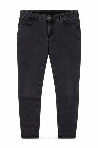 Front view of Vera Moda women’s black cotton skinny jeans, size L, 25-inch leg regular