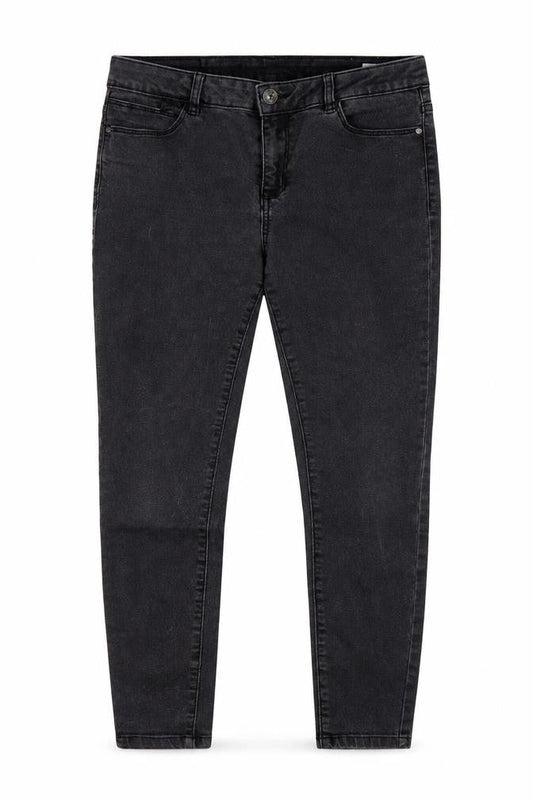 Front view of Vera Moda women’s black cotton skinny jeans, size L, 25-inch leg regular