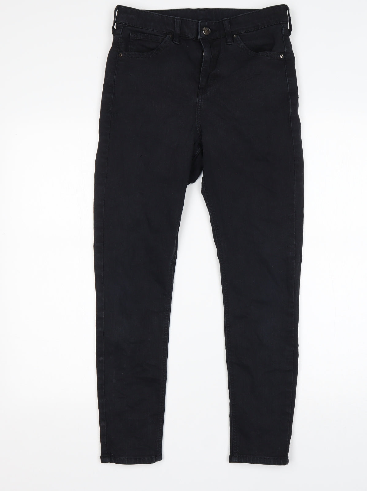Topshop Womens Black  Cotton Skinny Jeans Size 28 in L27 in Regular