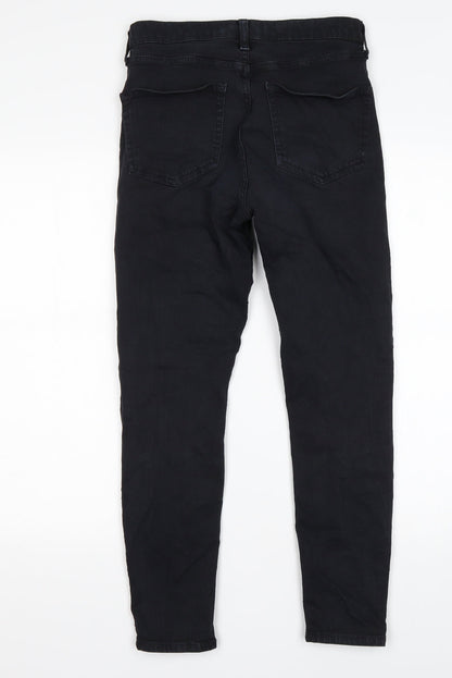 Topshop Womens Black  Cotton Skinny Jeans Size 28 in L27 in Regular