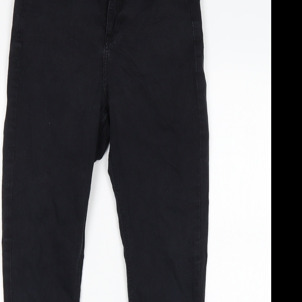 Topshop Womens Black  Cotton Skinny Jeans Size 28 in L27 in Regular