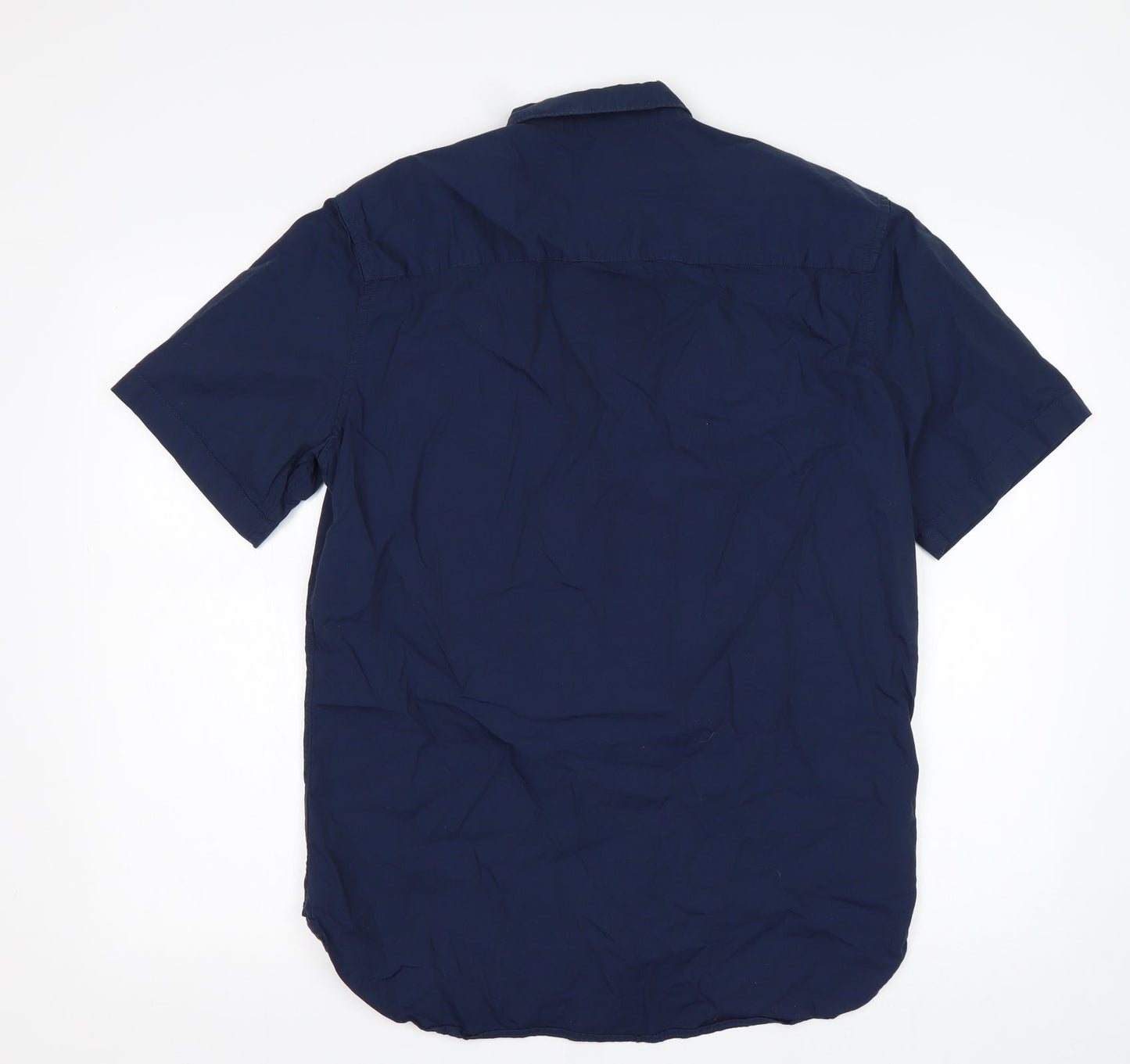 Mens UK Size M New Look Blue  Button-Up Short Sleeve Casual Shirt