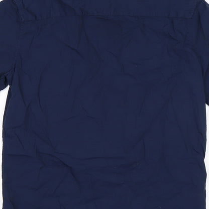 Mens UK Size M New Look Blue  Button-Up Short Sleeve Casual Shirt