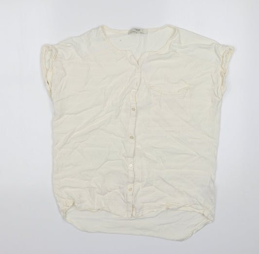 Womens UK Size 10 NEXT Ivory Basic Button-Up