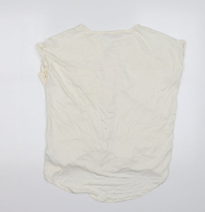 Womens UK Size 10 NEXT Ivory Basic Button-Up