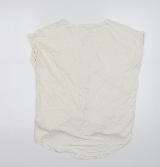 Womens UK Size 10 NEXT Ivory Basic Button-Up