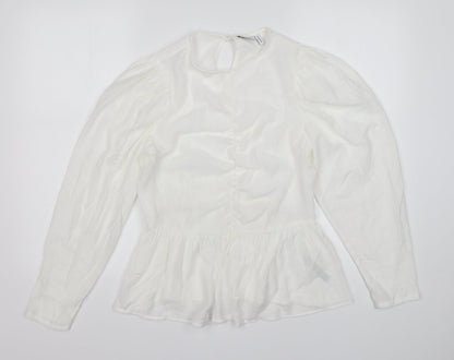 Womens UK Size 10 ASOS White Basic Blouse