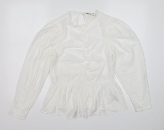 Womens UK Size 10 ASOS White Basic Blouse