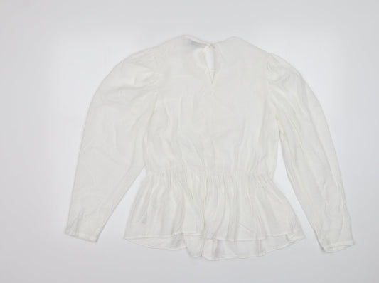Womens UK Size 10 ASOS White Basic Blouse