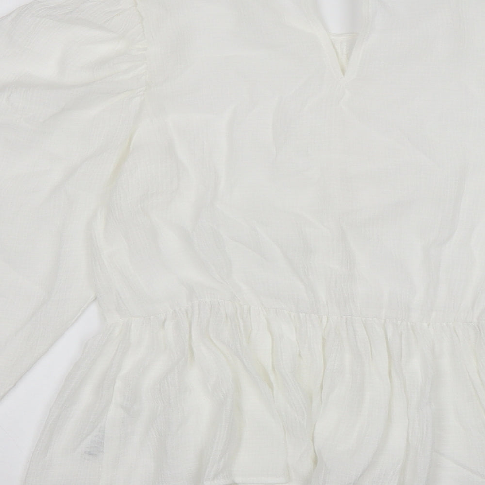 Womens UK Size 10 ASOS White Basic Blouse