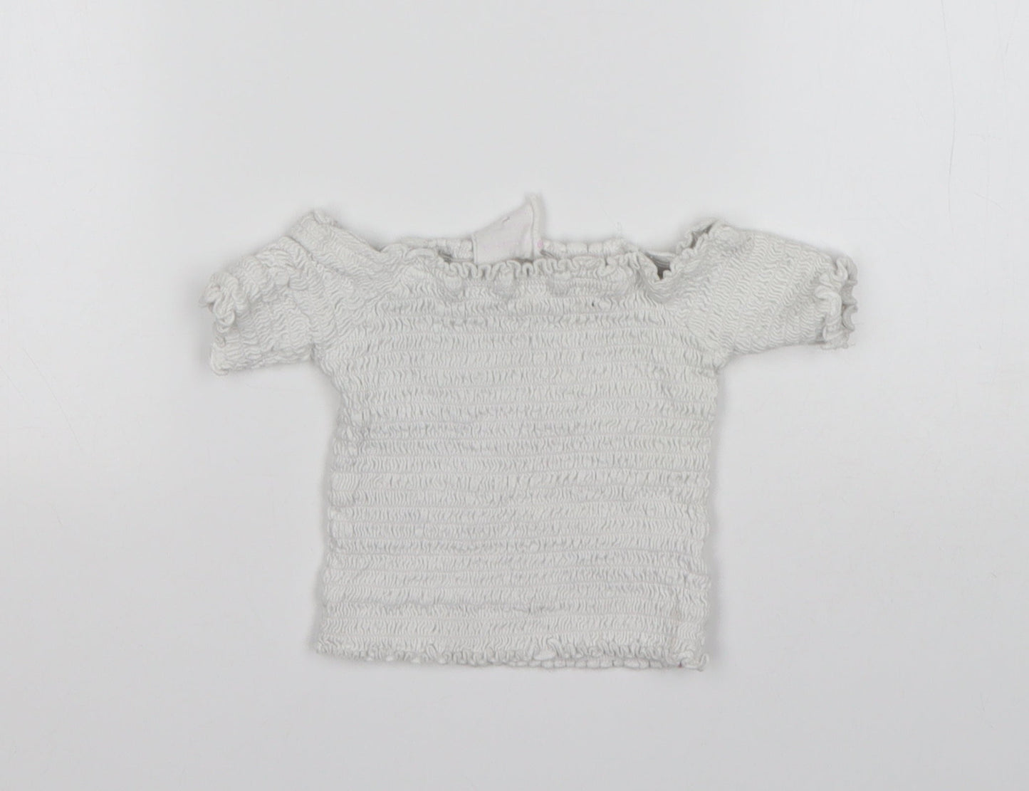Primark Girls White  Polyester Basic Blouse Size 3-4 Years Off the Shoulder
