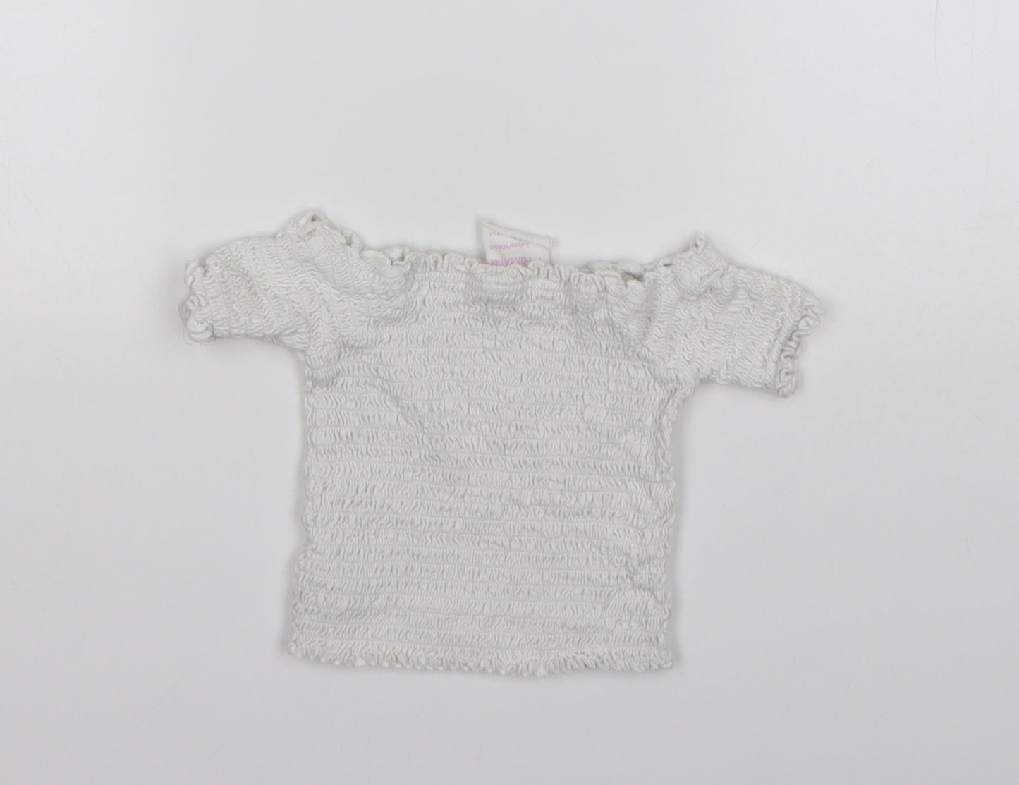 Primark Girls White  Polyester Basic Blouse Size 3-4 Years Off the Shoulder