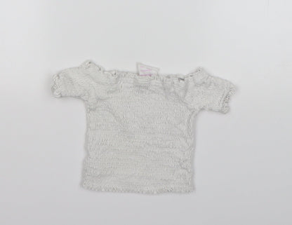 Primark Girls White  Polyester Basic Blouse Size 3-4 Years Off the Shoulder