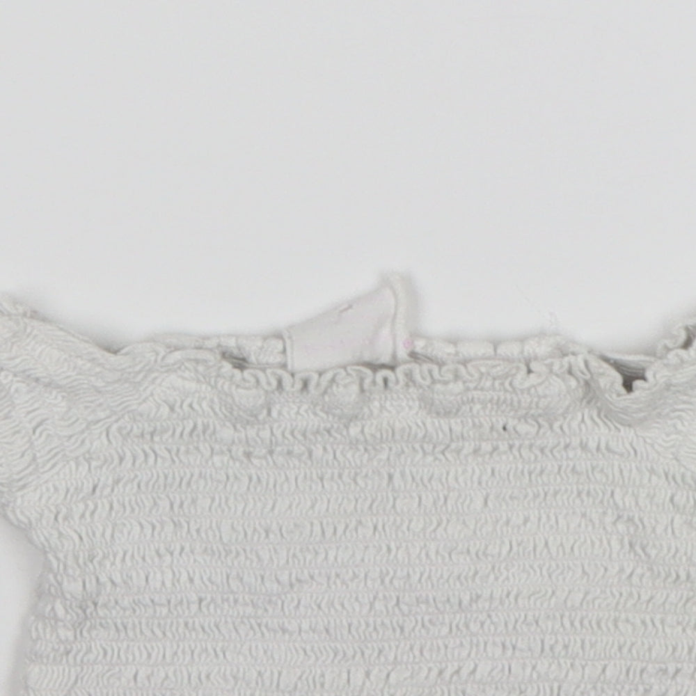 Primark Girls White  Polyester Basic Blouse Size 3-4 Years Off the Shoulder