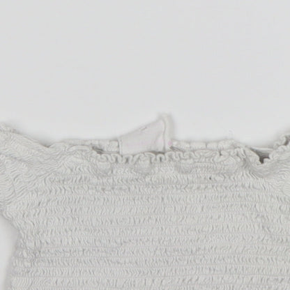 Primark Girls White  Polyester Basic Blouse Size 3-4 Years Off the Shoulder