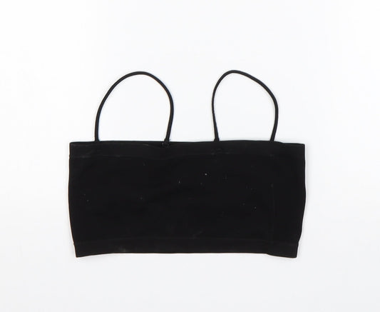 Primark Womens Black  Polyester Cropped Tank Size S Off the Shoulder