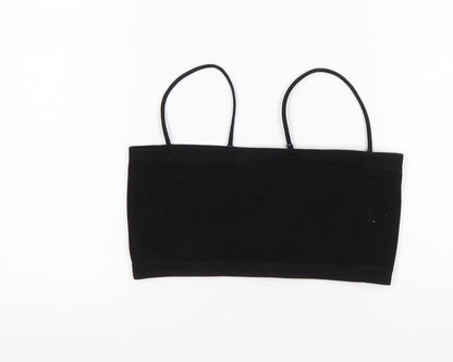 Primark Womens Black  Polyester Cropped Tank Size S Off the Shoulder
