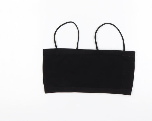 Primark Womens Black  Polyester Cropped Tank Size S Off the Shoulder