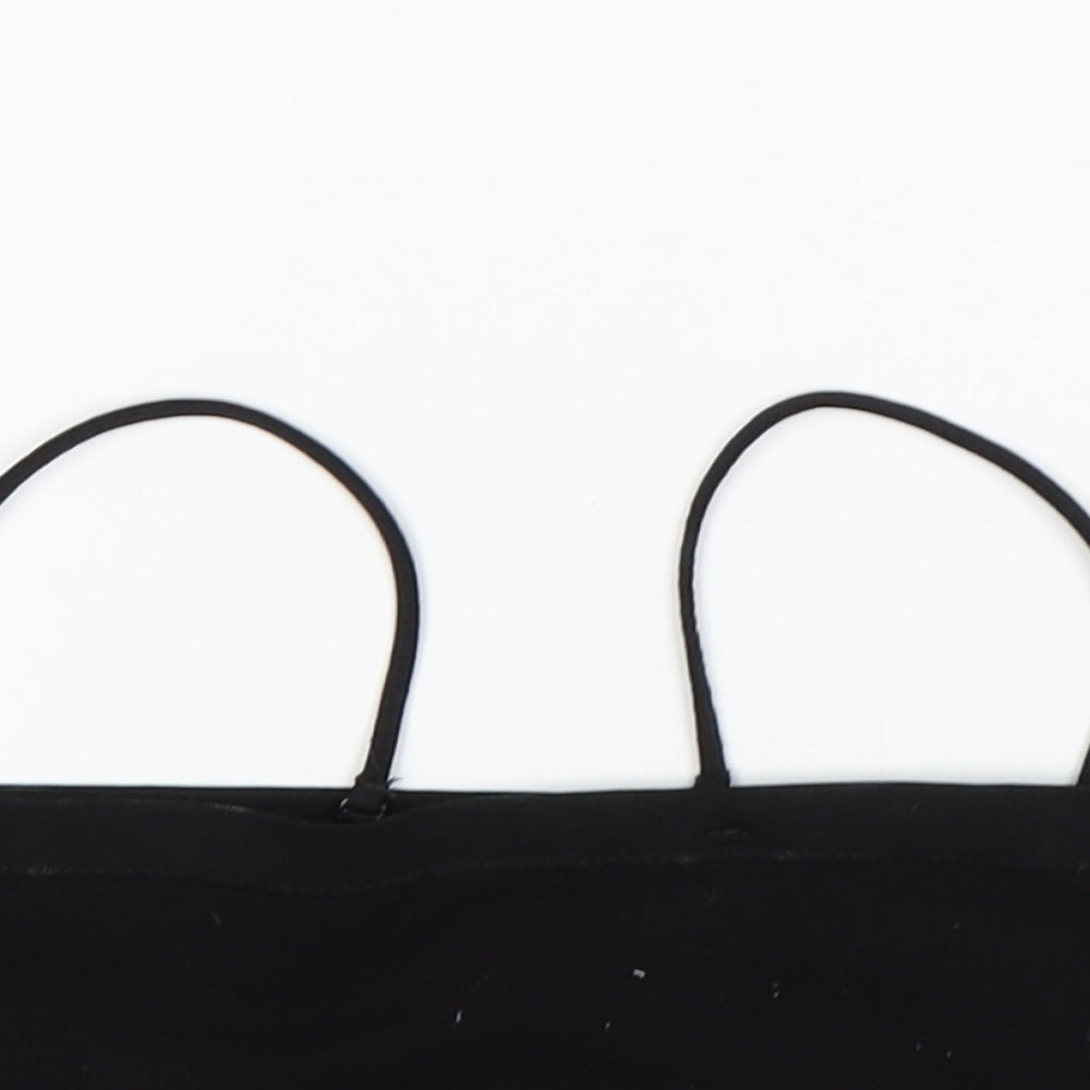 Primark Womens Black  Polyester Cropped Tank Size S Off the Shoulder