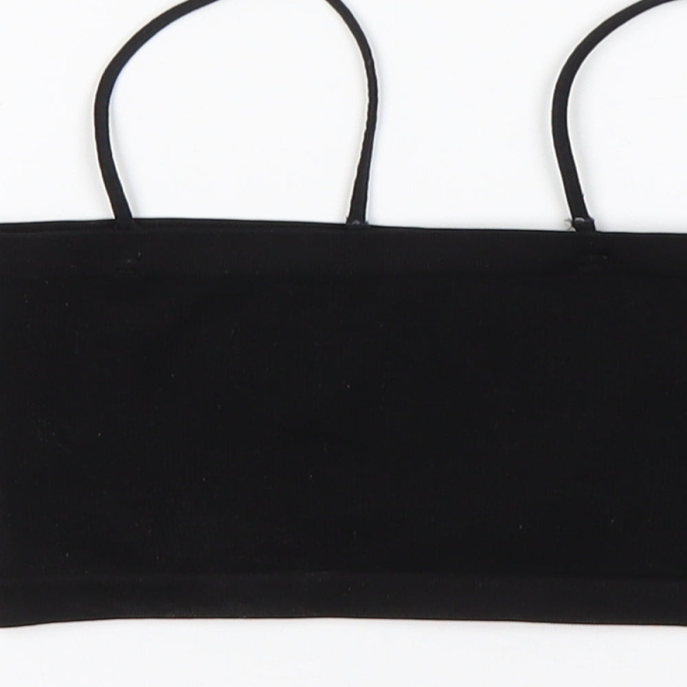 Primark Womens Black  Polyester Cropped Tank Size S Off the Shoulder