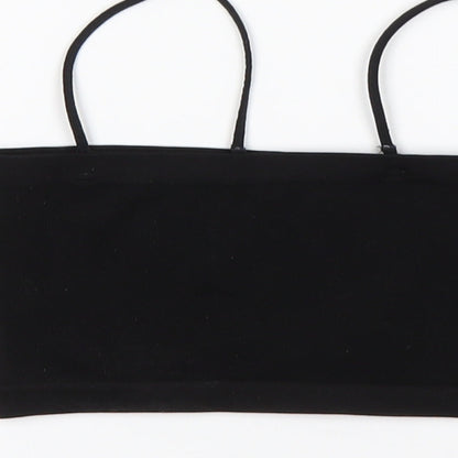 Primark Womens Black  Polyester Cropped Tank Size S Off the Shoulder