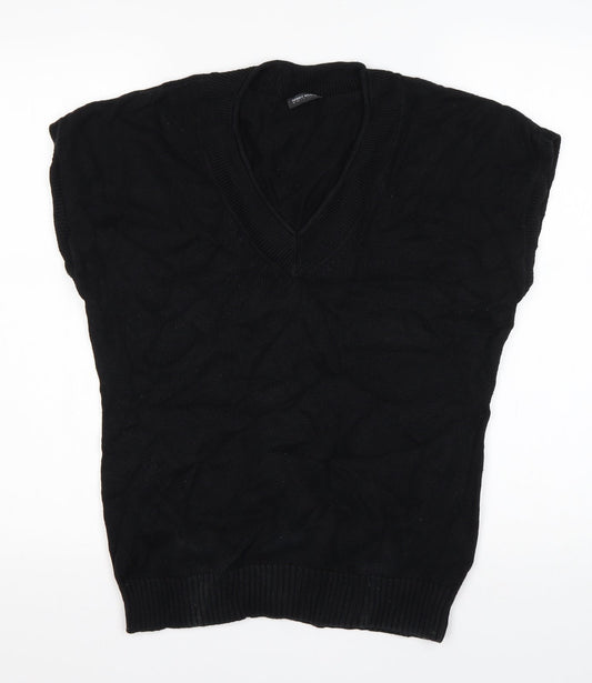 Gerry Weber Womens Black V-Neck  Cotton Pullover Jumper Size 16