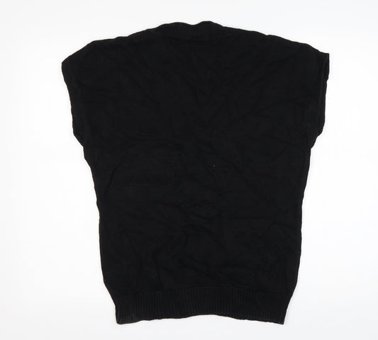 Gerry Weber Womens Black V-Neck  Cotton Pullover Jumper Size 16