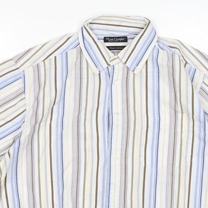 Mens UK Size M Lee Cooper Multicoloured  Button-Up Short Sleeve Casual Shirt