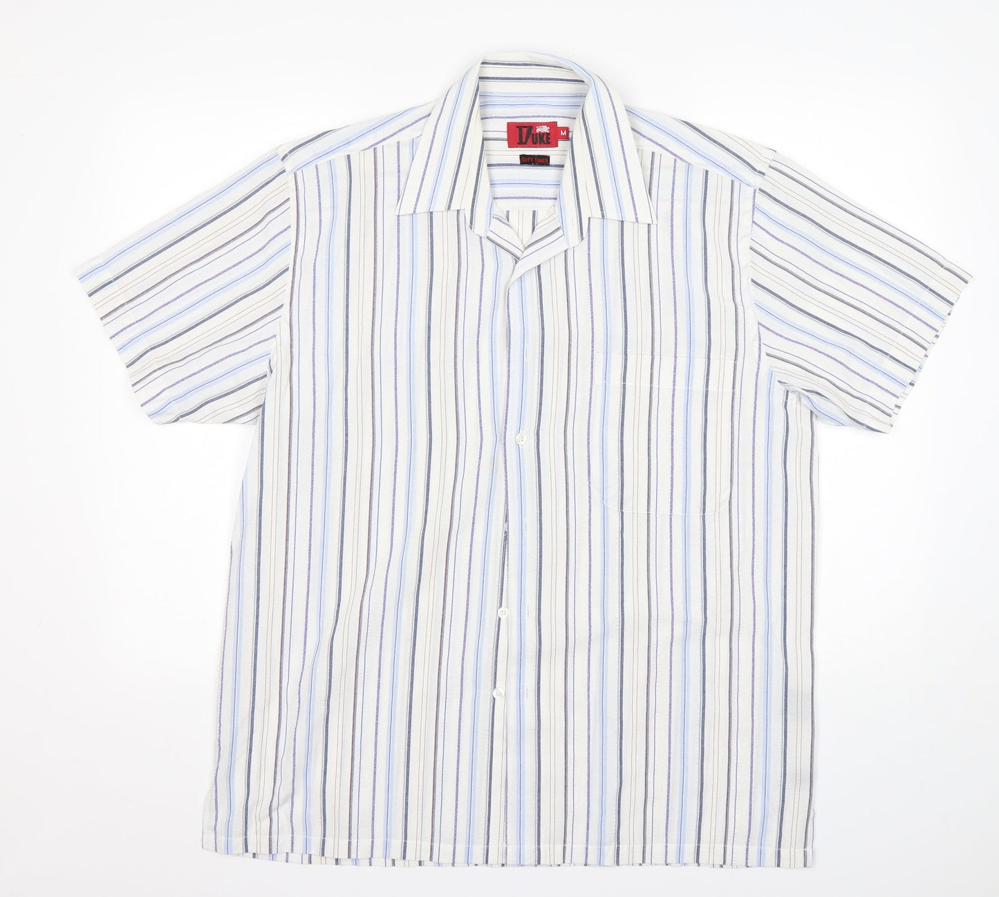 Mens UK Size M Duke Multicoloured  Button-Up Short Sleeve Casual Shirt