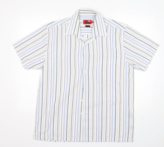 Mens UK Size M Duke Multicoloured  Button-Up Short Sleeve Casual Shirt