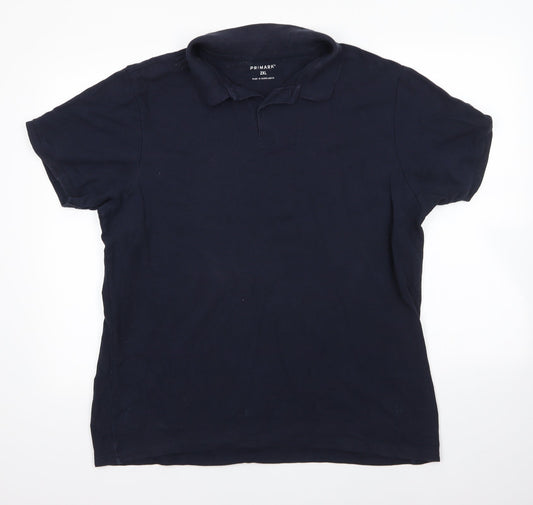 Primark Mens Blue  100% Cotton  Polo Size 2XL Collared