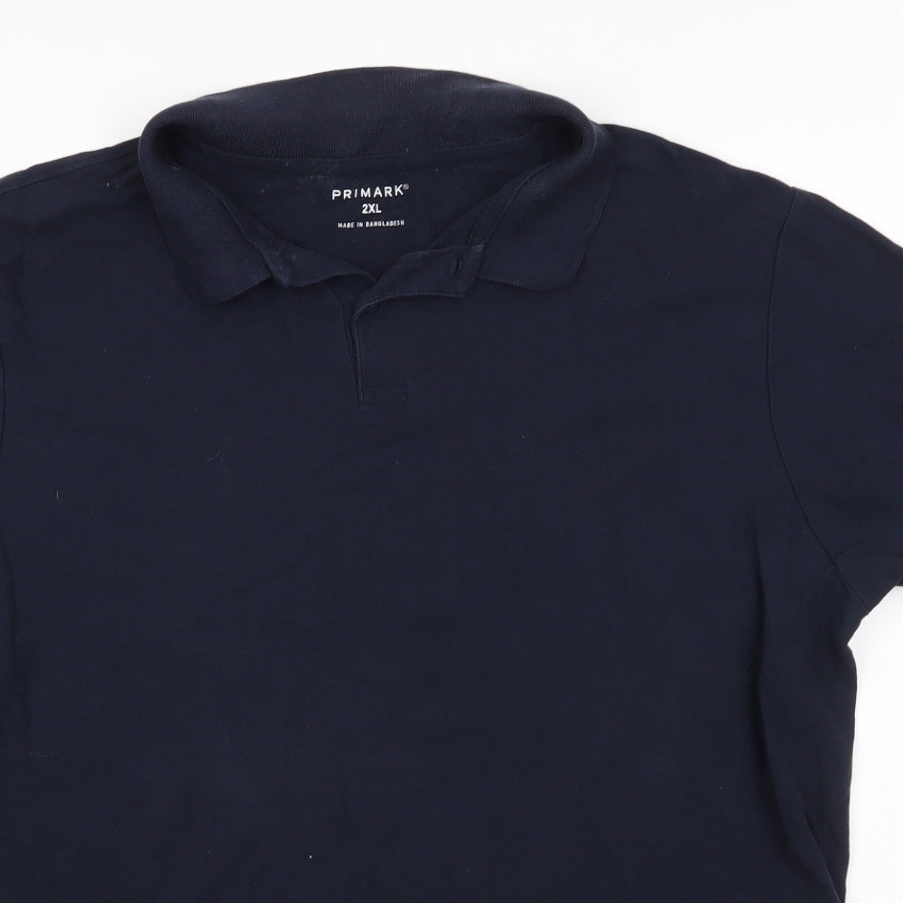 Primark Mens Blue  100% Cotton  Polo Size 2XL Collared