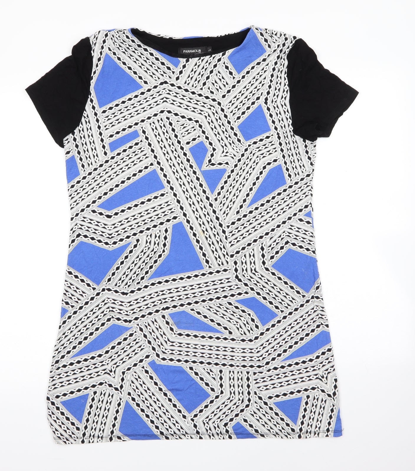pARAMOUR Womens Multicoloured  Viscose T-Shirt Dress  Size L  Round Neck