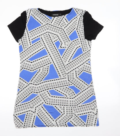 pARAMOUR Womens Multicoloured  Viscose T-Shirt Dress  Size L  Round Neck