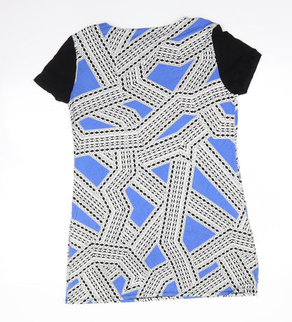 pARAMOUR Womens Multicoloured  Viscose T-Shirt Dress  Size L  Round Neck