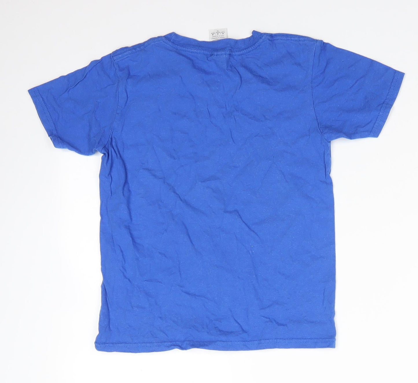 Gildan Boys Blue  100% Cotton Basic T-Shirt Size 7-8 Years Round Neck  - Tractors