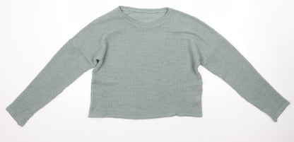 Womens UK Size S Preworn Green Pullover Jumper