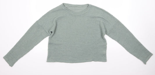 Womens UK Size S Preworn Green Pullover Jumper