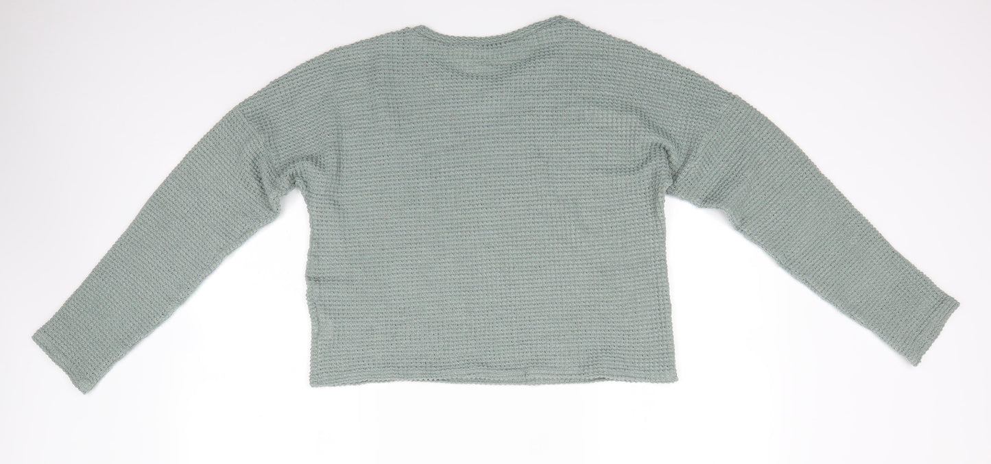 Womens UK Size S Preworn Green Pullover Jumper