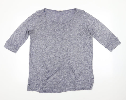 George Womens Blue  Viscose Basic Blouse Size 16 Round Neck