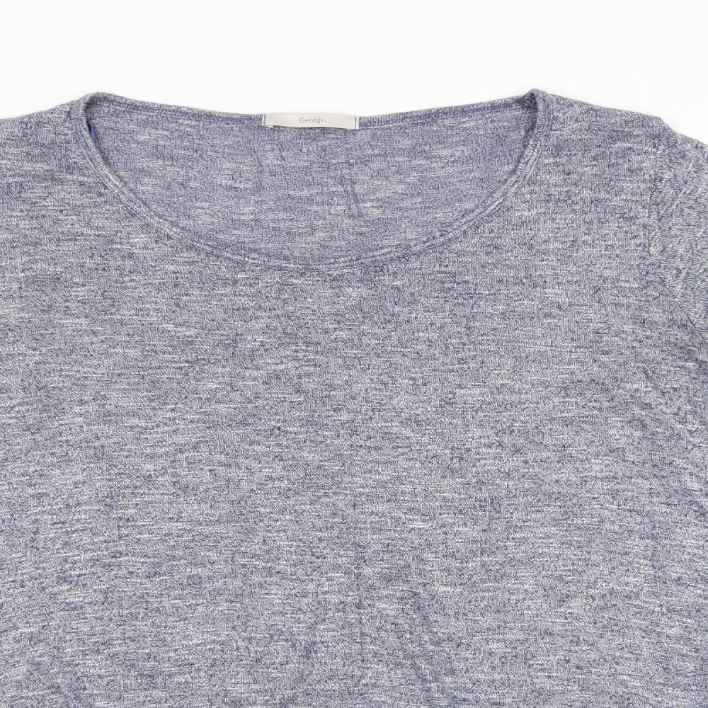 George Womens Blue  Viscose Basic Blouse Size 16 Round Neck