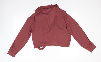 Womens UK Size 12 PRETTYLITTLETHING Brown Basic Blouse