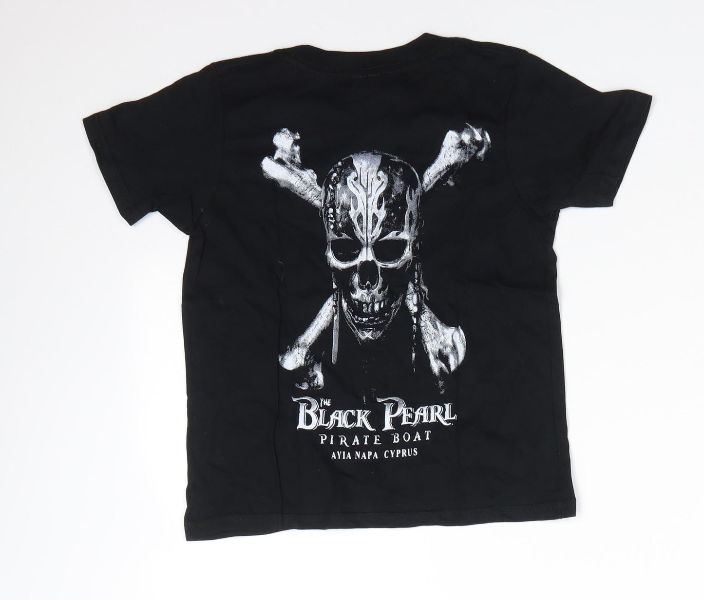Gildan Boys Black  100% Cotton Basic T-Shirt Size 3-4 Years Round Neck  - Ayia Napa Cyprus