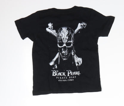 Gildan Boys Black  100% Cotton Basic T-Shirt Size 3-4 Years Round Neck  - Ayia Napa Cyprus