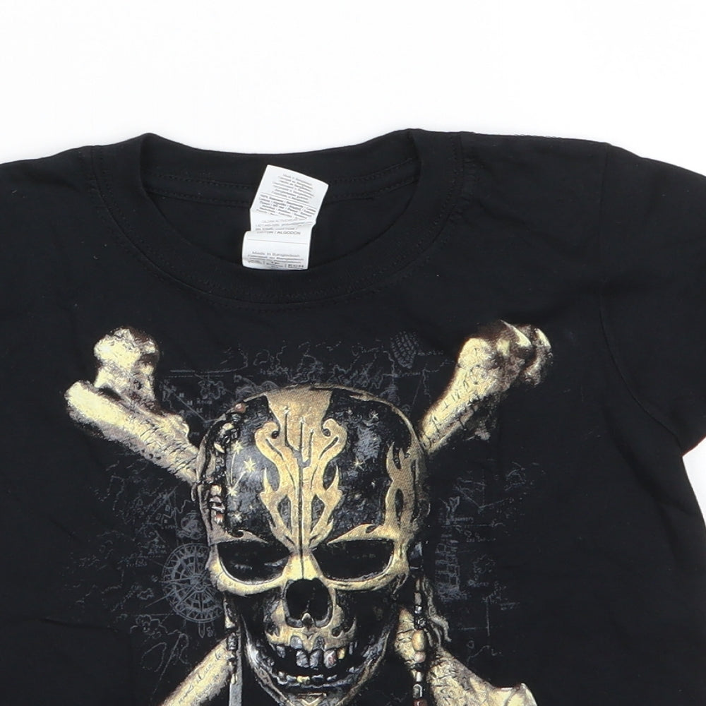 Gildan Boys Black  100% Cotton Basic T-Shirt Size 3-4 Years Round Neck  - Ayia Napa Cyprus