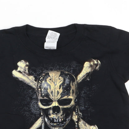 Gildan Boys Black  100% Cotton Basic T-Shirt Size 3-4 Years Round Neck  - Ayia Napa Cyprus