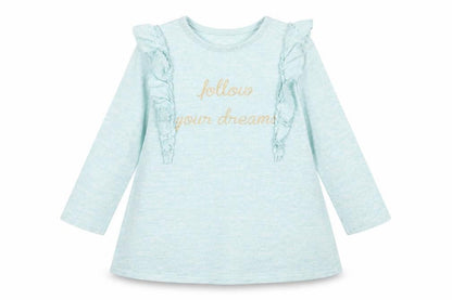 Front view of Primark Baby Green Viscose A-Line, size 18-24, Months Round Neck